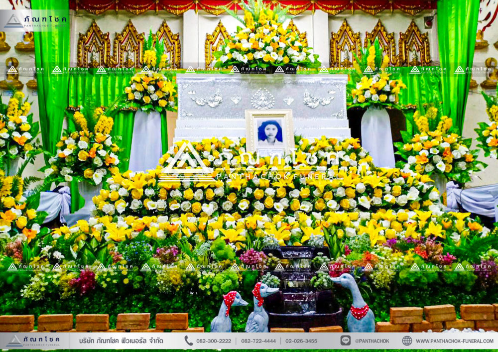 ดอกไม้แห้งหน้าหีบ จัดงานศพ ดอกไม้งานศพ ดอกไม้เมรุ ดอกไม้โกศ